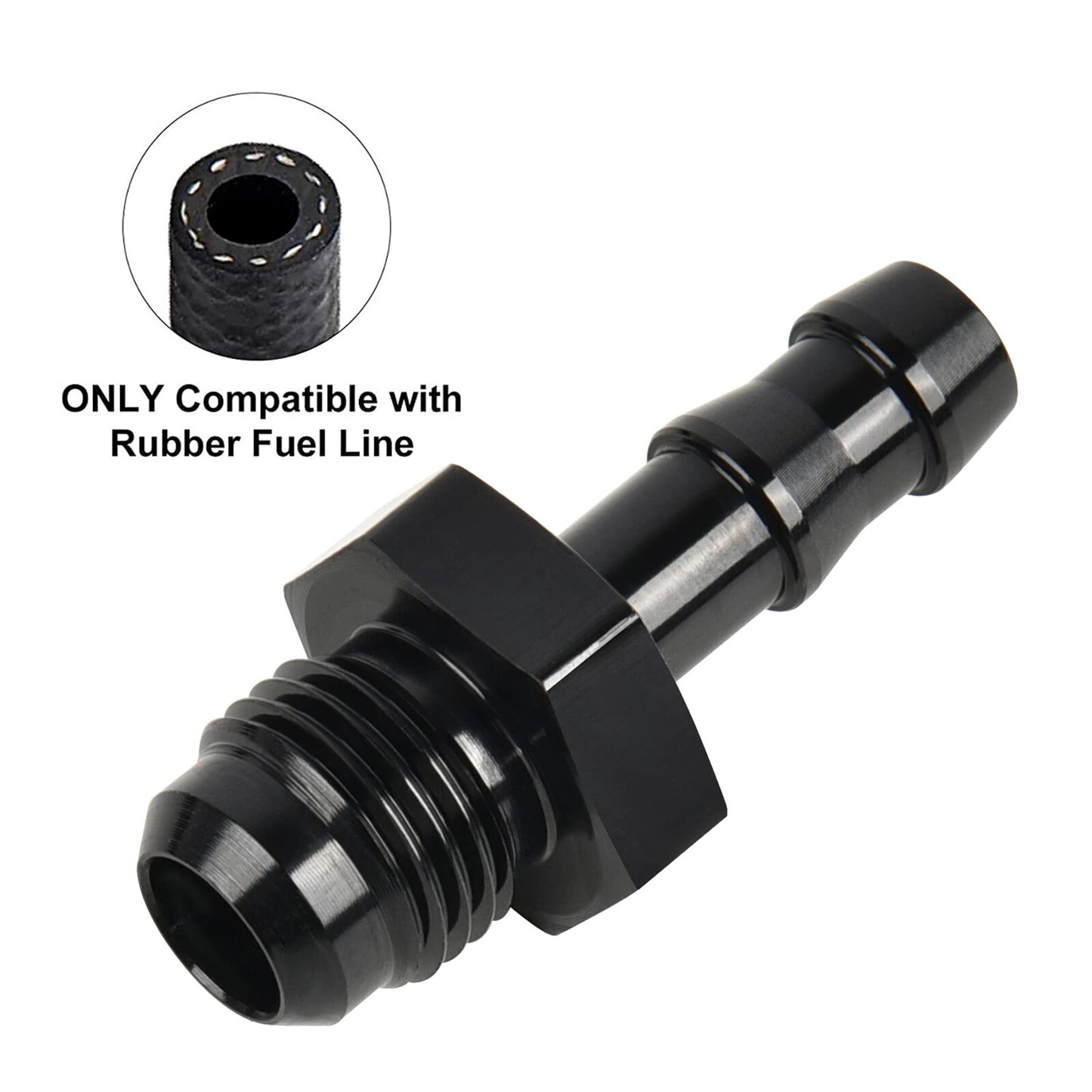 AN6 Male Straight Flare to 5/16 Push On Barb Adapter Aluminum Oil Hose Fittings