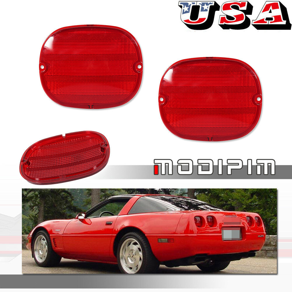 2-Piece OE Style Red Lens Rear Light Reflector Housing for 1990-1996 C4 for Corvette