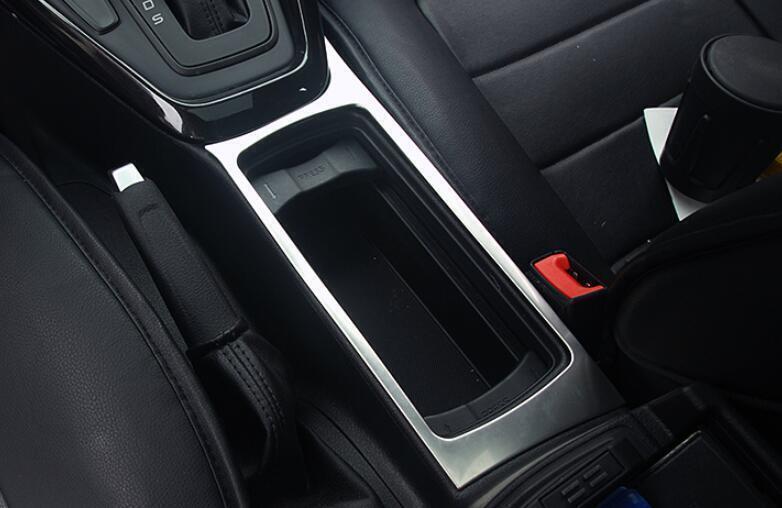 Middle Console Water Cup Frame Trim 1PCS for Ford Focus 2015-2018 Silver Steel