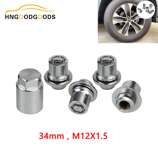 34mm wheel lock lug nut set M12x1.5 for 2000-2024 for Toyota anti-theft system 00276-00901