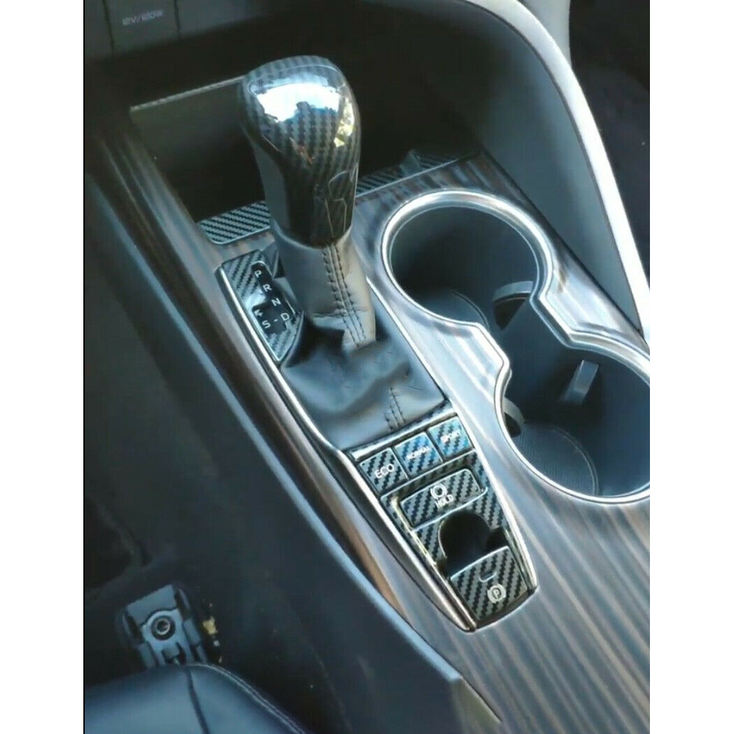 for Toyota for Camry 2018-2022 Carbon Fiber Inner Central Console Button Cover Trim