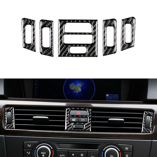 Carbon Fiber Air Vent Outlet Trim Cover Fit for BMW 3 Series E90 2005-12