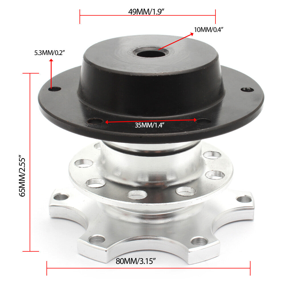 Sports Steering Wheel Quick Release Snap Off Boss Hub Adapter Silver Universal