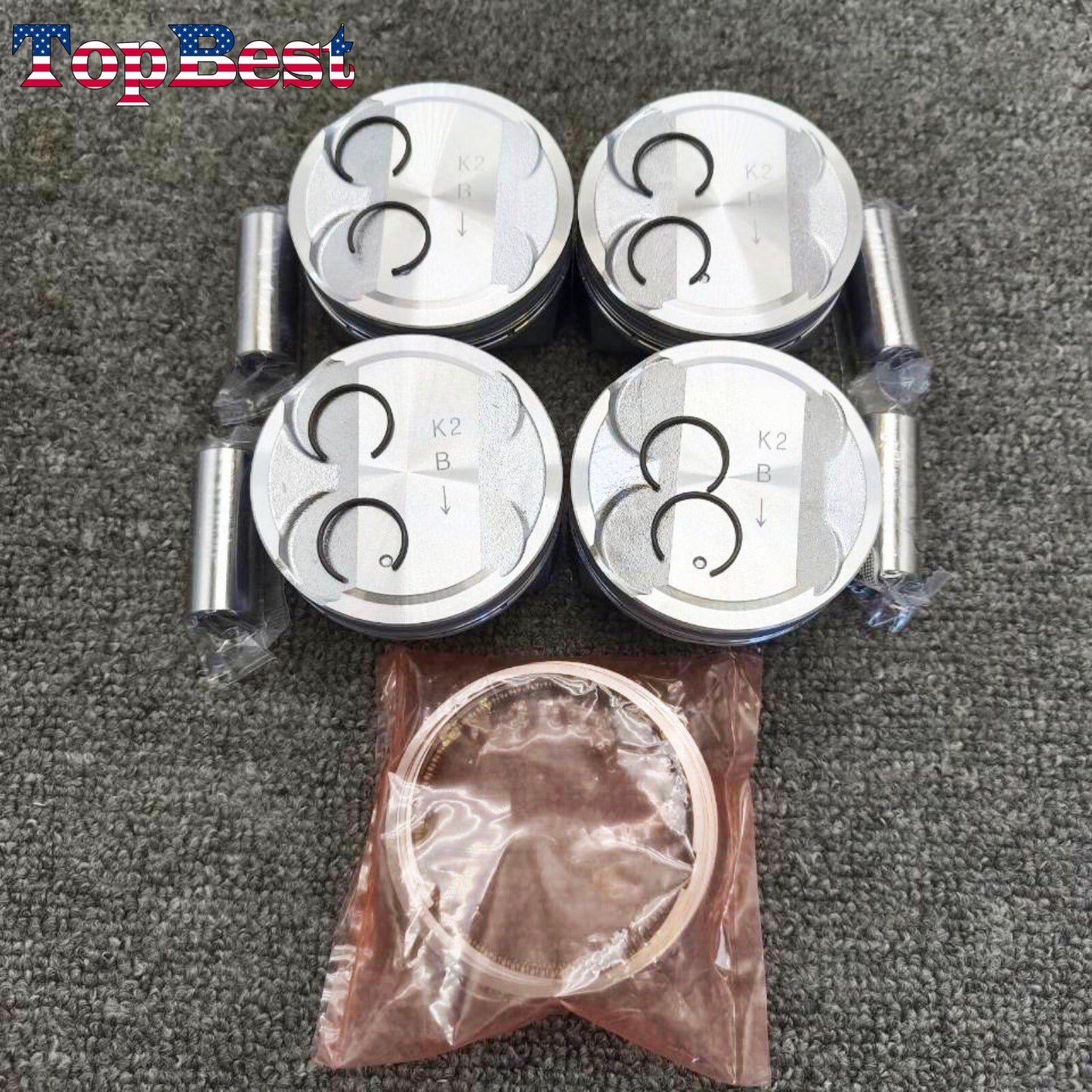 Equipment Manufacturer ( ) New 4X STD Piston and Ring Kit for 2016-2018 for Hyundai for Elantra 2.0L 23041-2E800