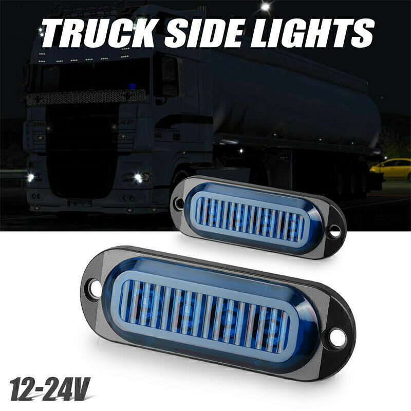 10X LED Blue Side Marker Lights Clearance Lamp Trailer Truck RV Caravan Boat