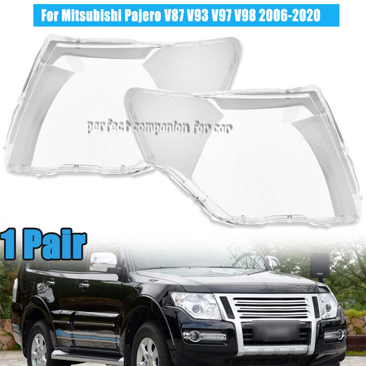 2X Headlight Headamp Len Cover for Mitsubishi Pajero V87 V93 V97 V98 2006-2020