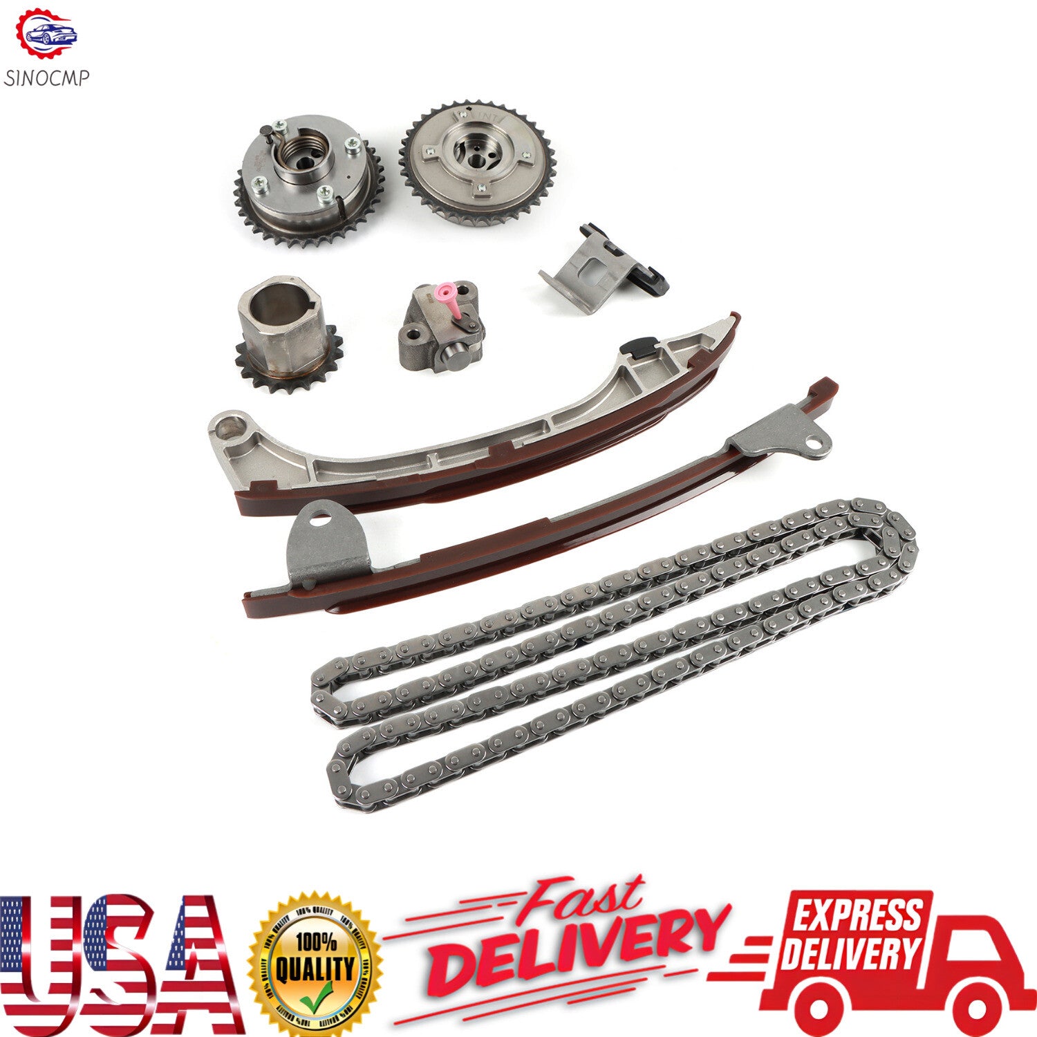 Timing Chain Kit 2 VVT  Oil Pump Chain fits for Venza RAV4 for Camry for Scion 2.5L 2.7