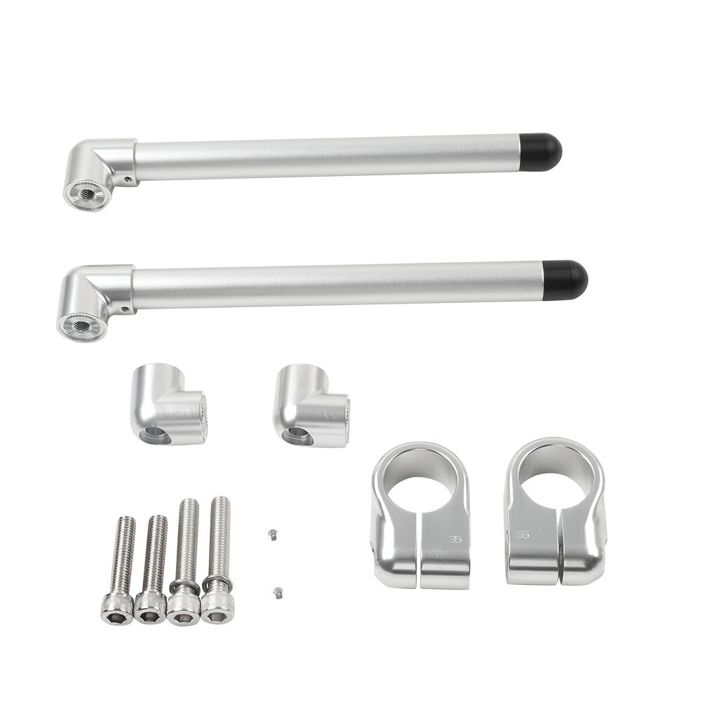 Silver Cafe Racer Bars 7/8 Universal Clip-On Handlebar Fork Tube 35MM