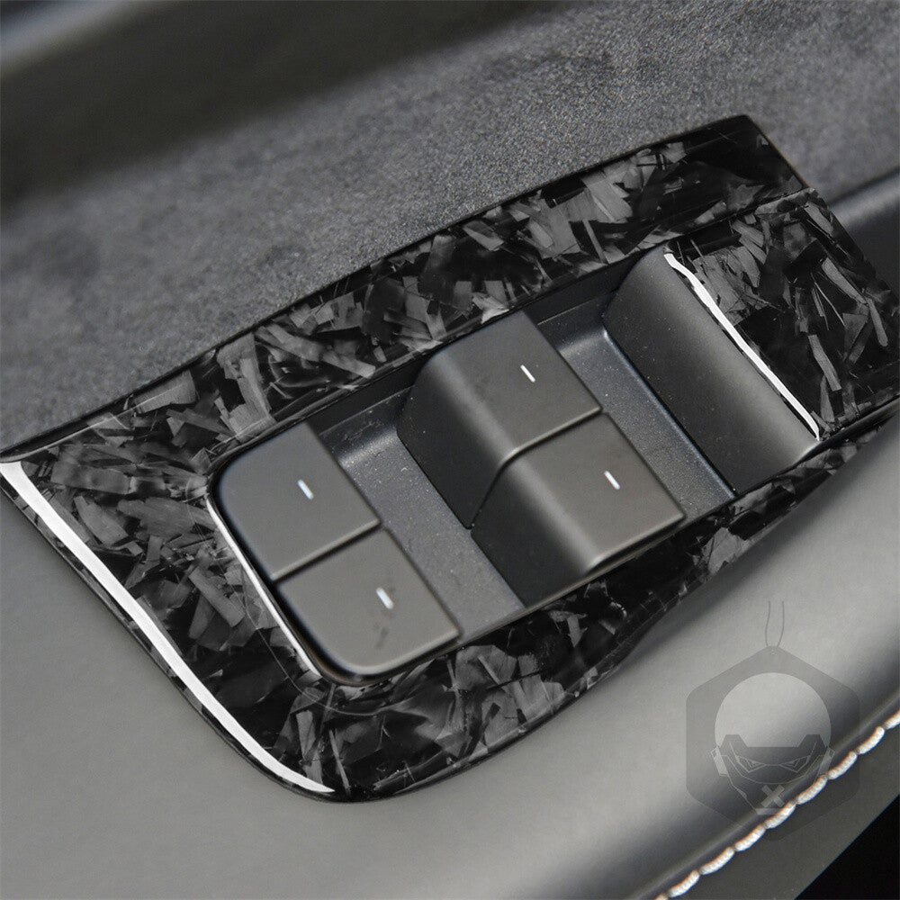 Forged Carbon Fiber Window Lift Switch Button Trim for Tesla Model 3 / Y 2017-23