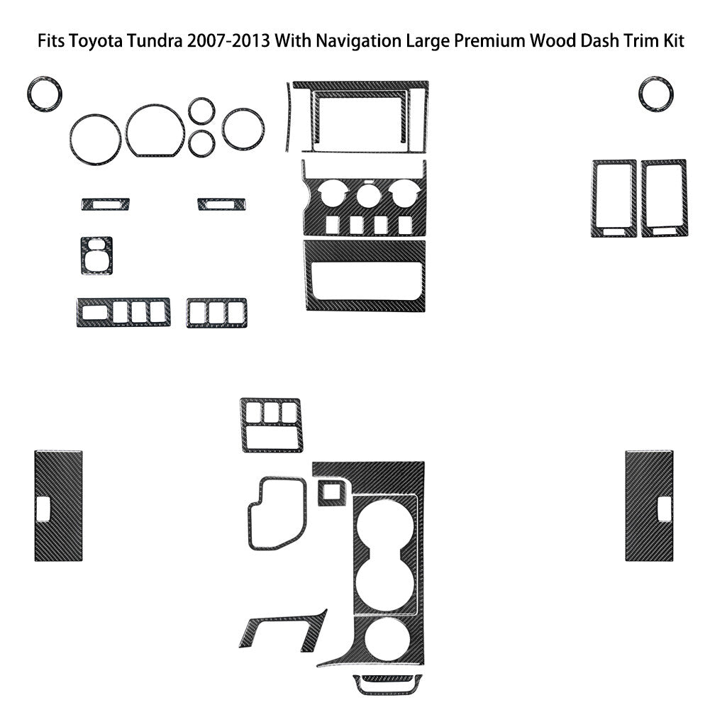 29Pcs Carbon Fiber Interior Full Set Kit Cover Trim for Toyota Tundra 2007-2013
