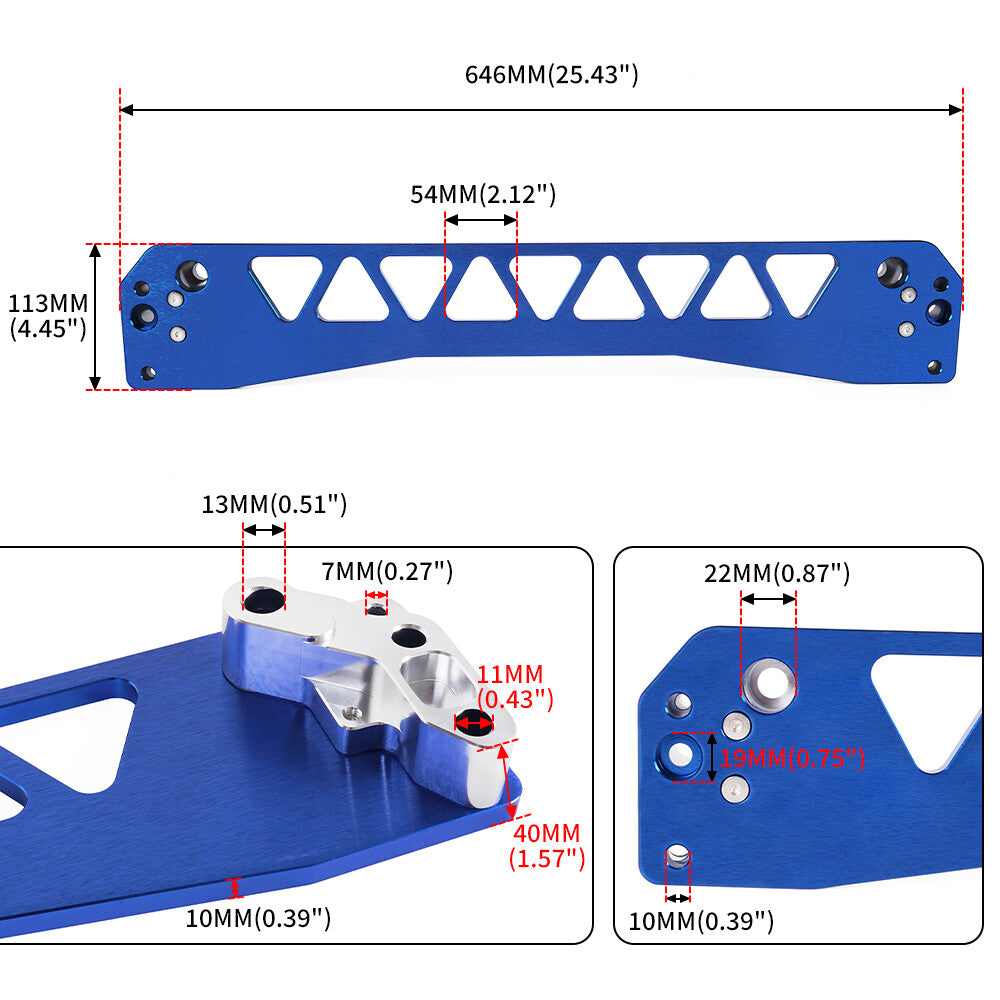 Blue Rear Lower Control Arms Subframe Brace Tie Bar Kit for Honda for Civic 96-00 EK