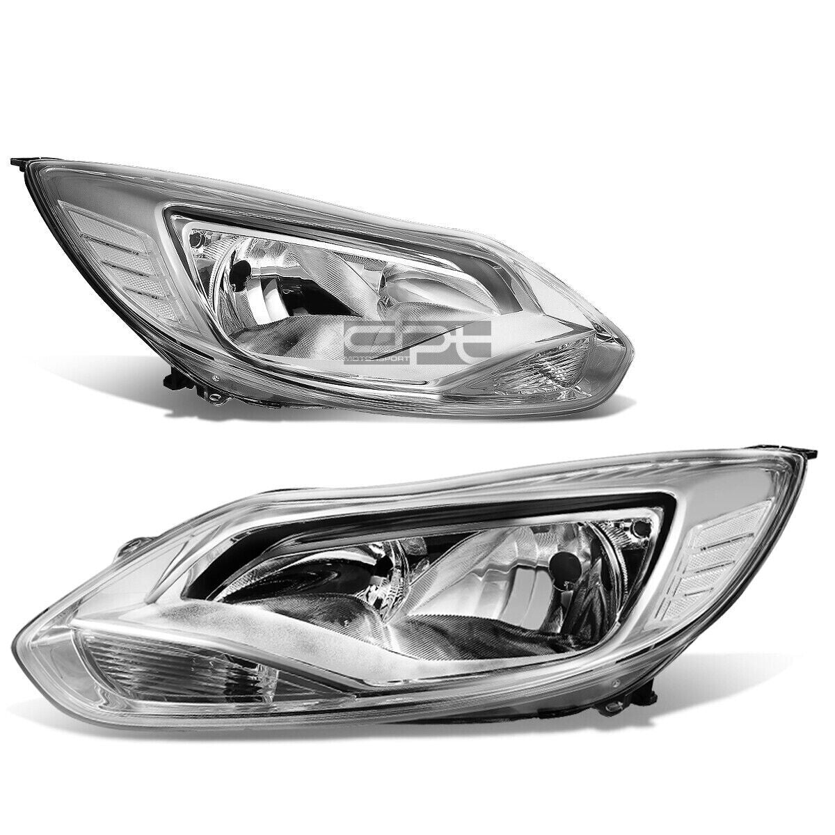 Right For 2012-2014 for Ford Focus Chrome Housing Clear Corner Headlight Headlamps