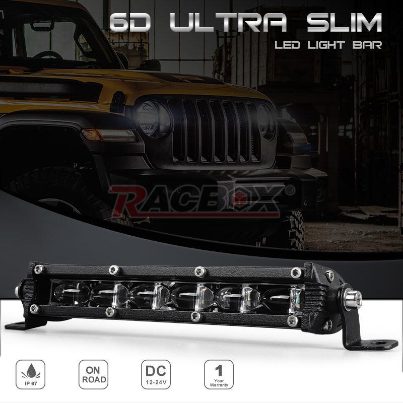 7inch Slim LED Work Light Bar Single Row Driving Truck SUV ATV Spot Fog Offroad