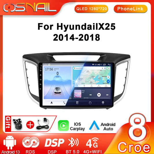 Android Auto Car Radio for Hyundai Creta IX25 Video Player Stereo Navi GPS for Smart