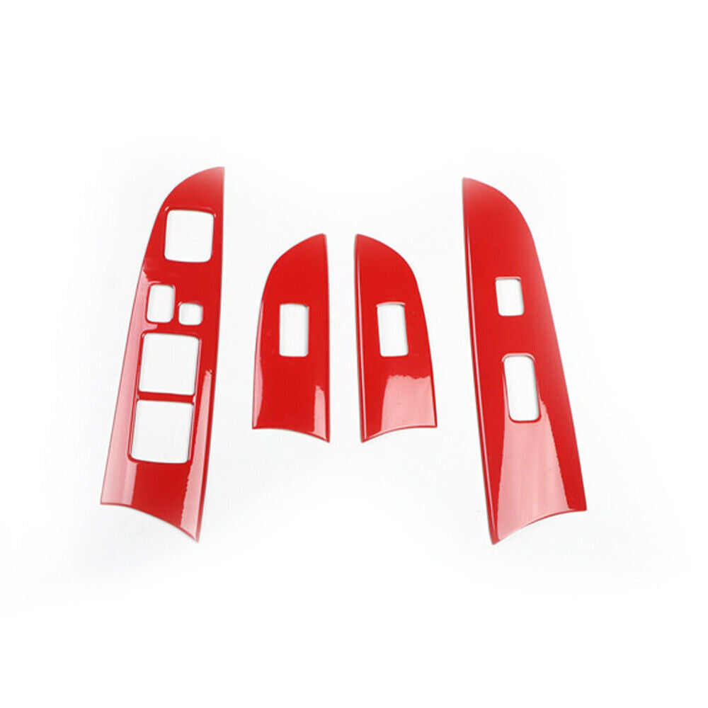 Car Glass Window Lifting Lock Panel Trim 4PCS Fit for Lexus IS 06-11 Bright Red