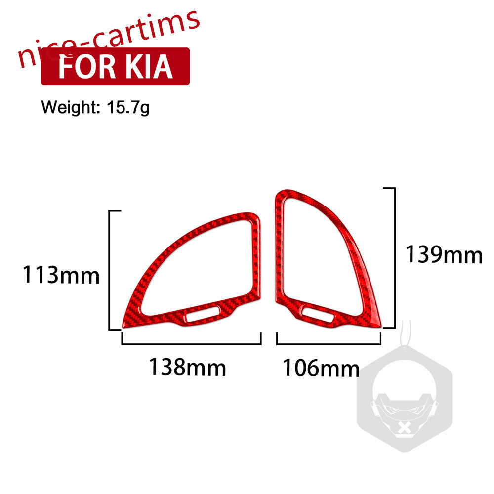 Kit for Kia Stinger 2019-23 RHD Side Air Vent Outlet Panel Trim Red Carbon Fiber