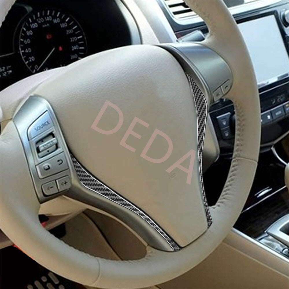 Carbon Fiber Interior Steering Wheel Panel Cover for Nissan Altima Teana 2013-18