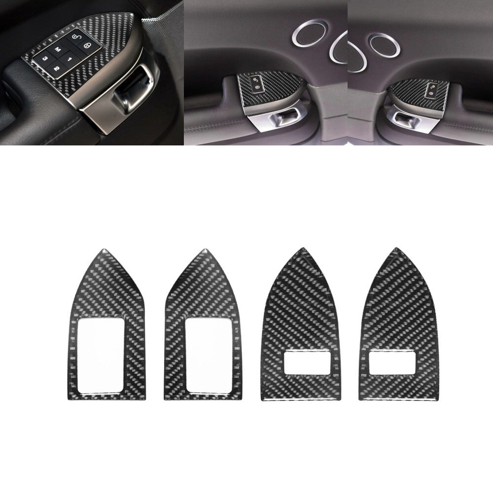 4x Carbon Fibre Memory for Seat Button Trim For Land for Range Rover Sport 2014-2017