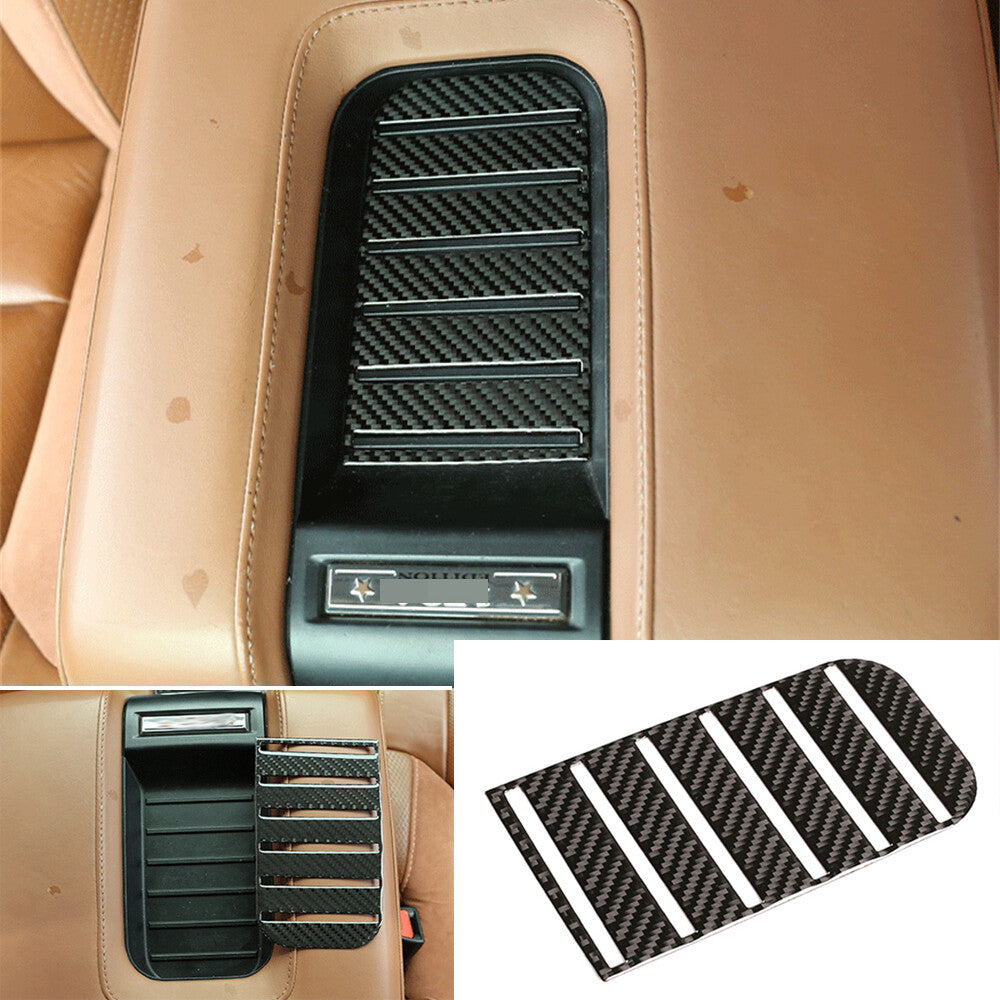 Carbon Fiber Central Armrest Box Slot Mat Panel Trim for T@yota Tundr@ 2014-2021