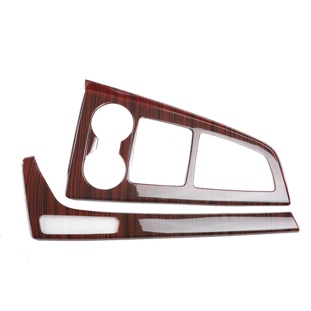 Inner Console Gear Shift Frame Cover Trim 2PCS Fit for Audi A5 17-2019 Red Wood