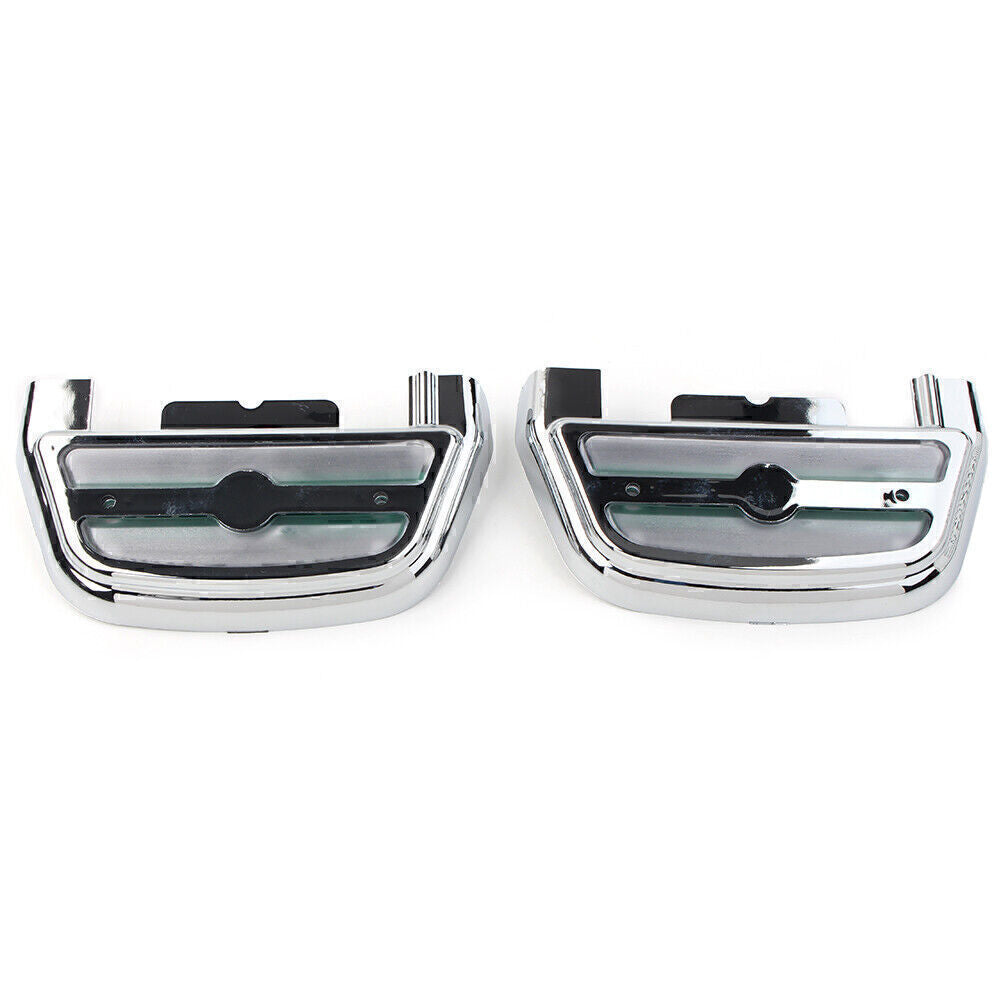 Silver LED Passenger Footboard Floorboard Cover for Harley Touring Road King