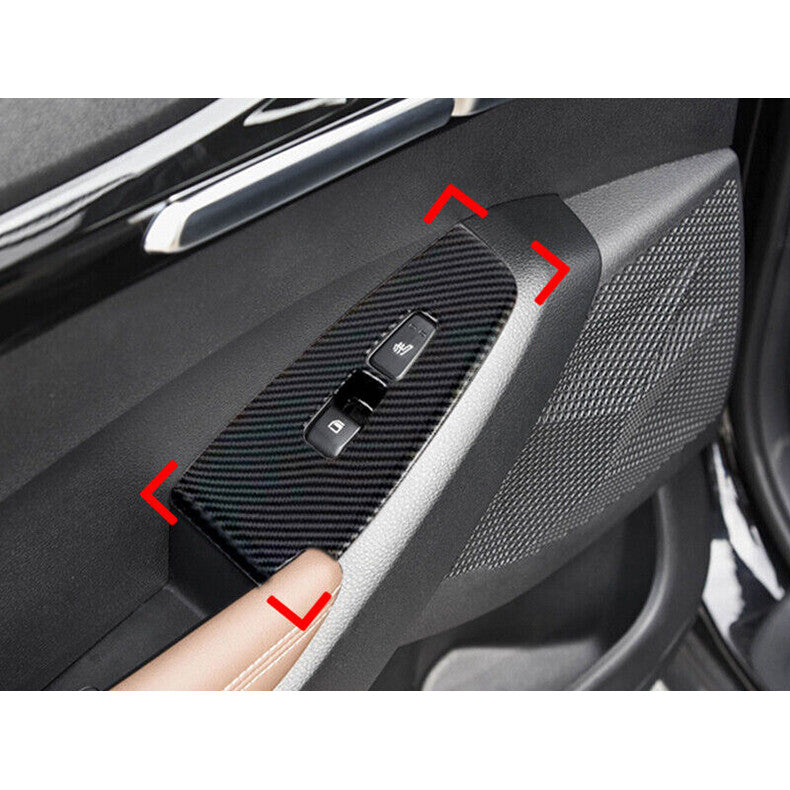 for Kia Seltos 2020-2023 Carbon Fiber Inner Window Lift Panel Switch Cover Trim