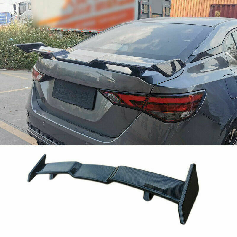for Nissan Sentra Sylphy 2020-2023 Carbon ABS Sport Trunk Spoiler Tail Wing Trim