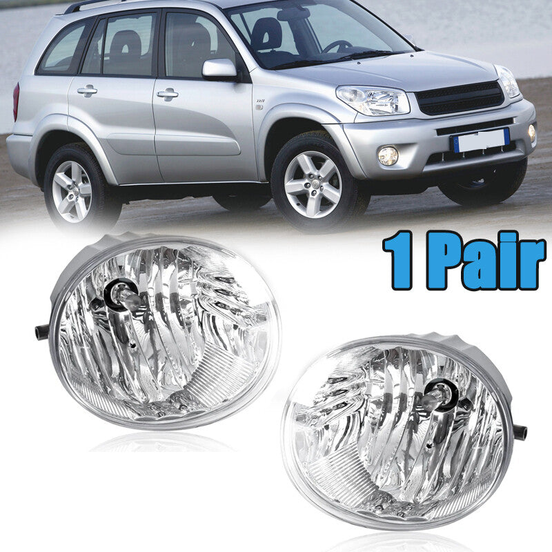 1 Pair Front Bumper Fog Light Fog Lamp Clear Lens for Toyota RAV4 2004-2005