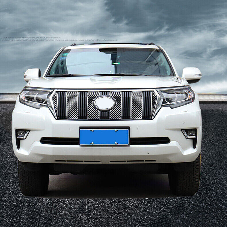 for Toyota Prado FJ150 2018-21 Chrome Steel Mesh Grille Grill Grid Insert Net 6x