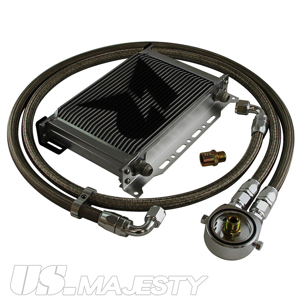 LR 25 Row AN10 Oil cooler w/Bracket+Filter Adapter Hose Kit 3/416  M201.5 SL