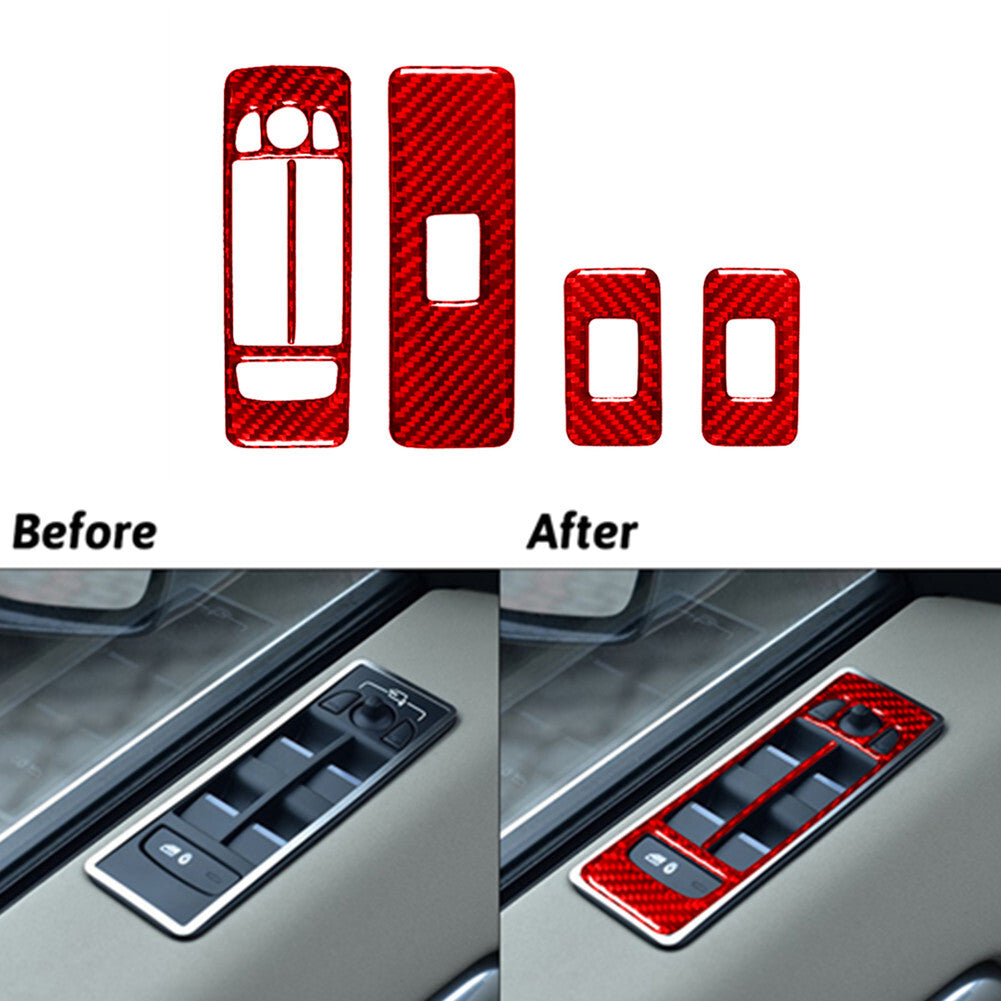 Red Carbon Fiber Window Lift Control Panel for Land Rover Discovery Sport 15-19