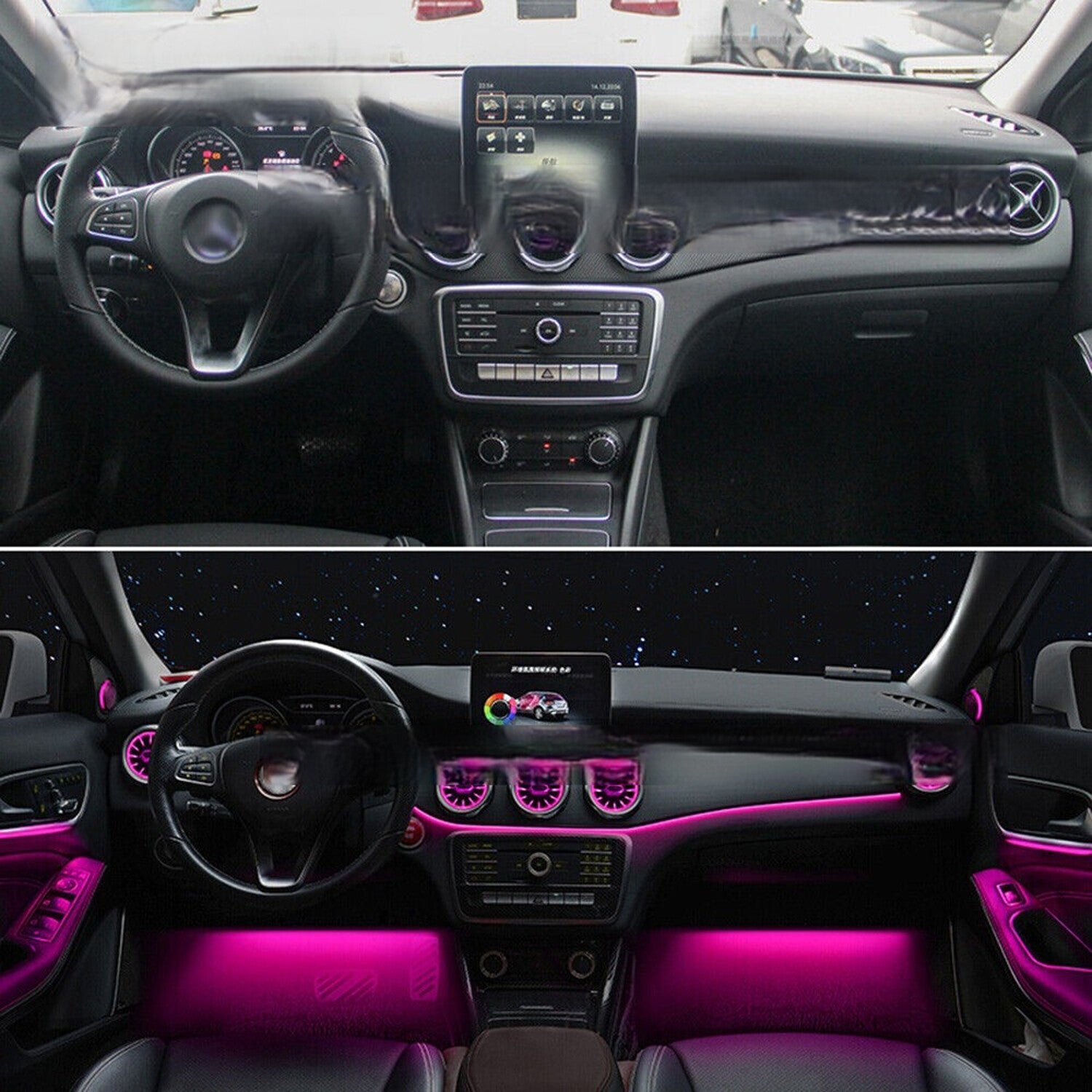 5X LED Air Vent Ambient Light Interior 12 Color for Mercedes-Benz W176 W117 X156
