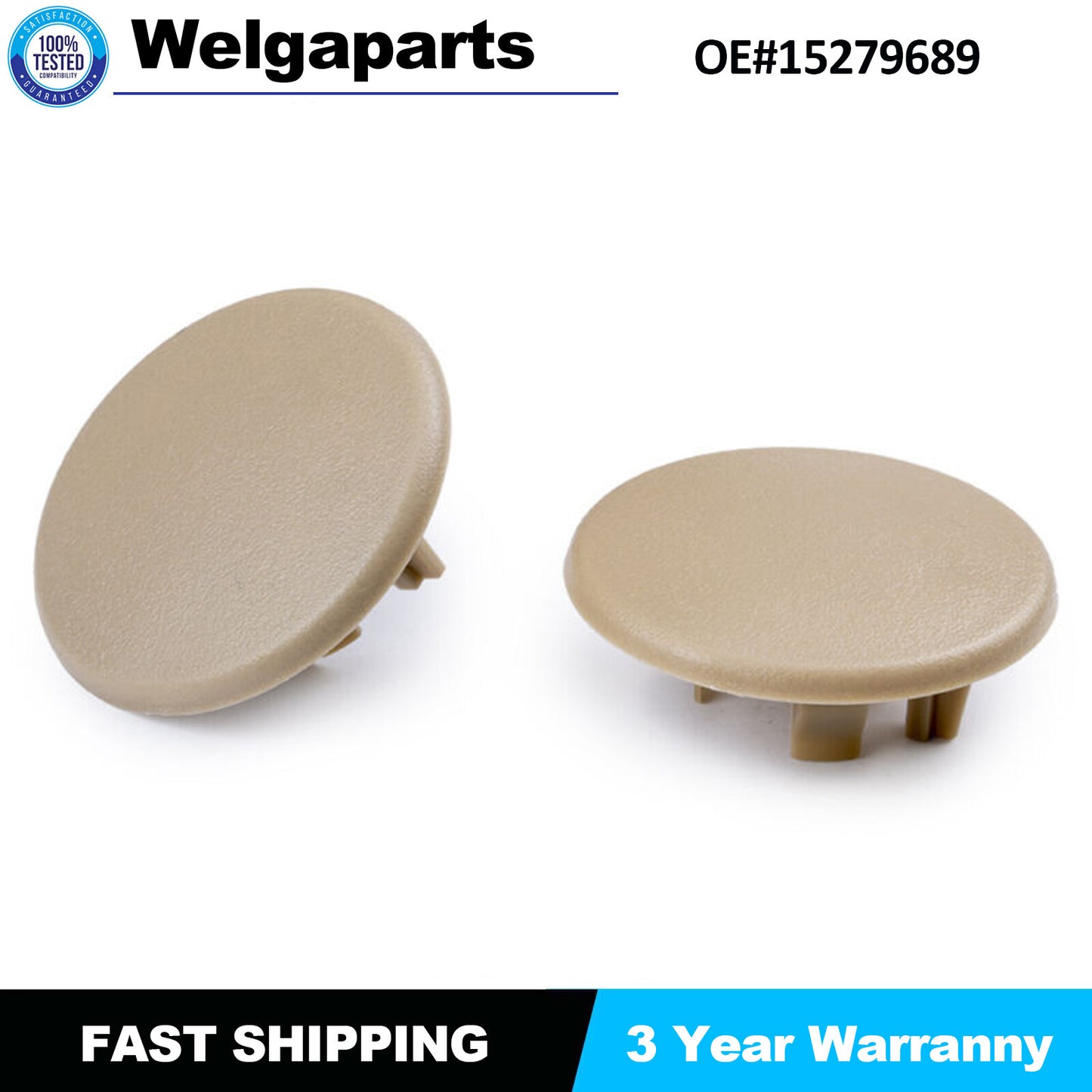 2Pcs Beige New Rear Armrest for Seat Bolt Cover Cap fit for 07-18 TAHOE for GMC for YUKON XL