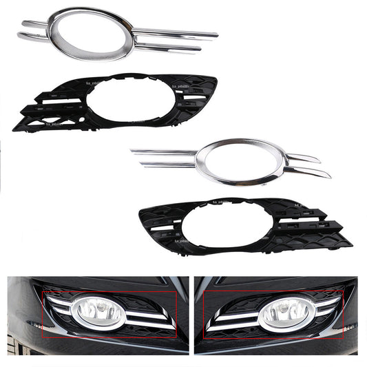 Set LR Fog Light Bumper Cover Grill Chrome Trim for Mercedes 07-09 E-CLASS W211
