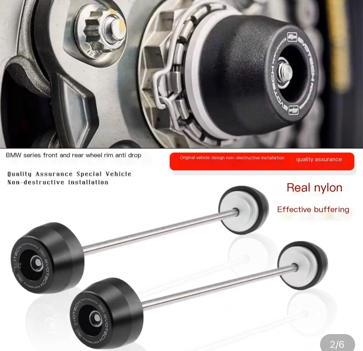 for BMW S1000RR S1000R Axle Fork Crash Sliders Wheel Protector 21-23
