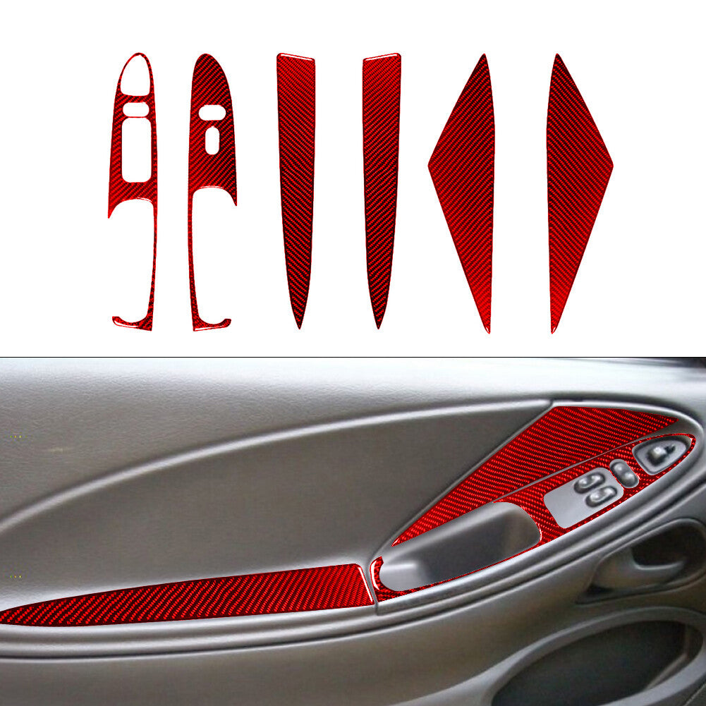 27x Red Carbon Fiber Full Set Cover Trim Kit for Ford for Mustang Convertible 01-04