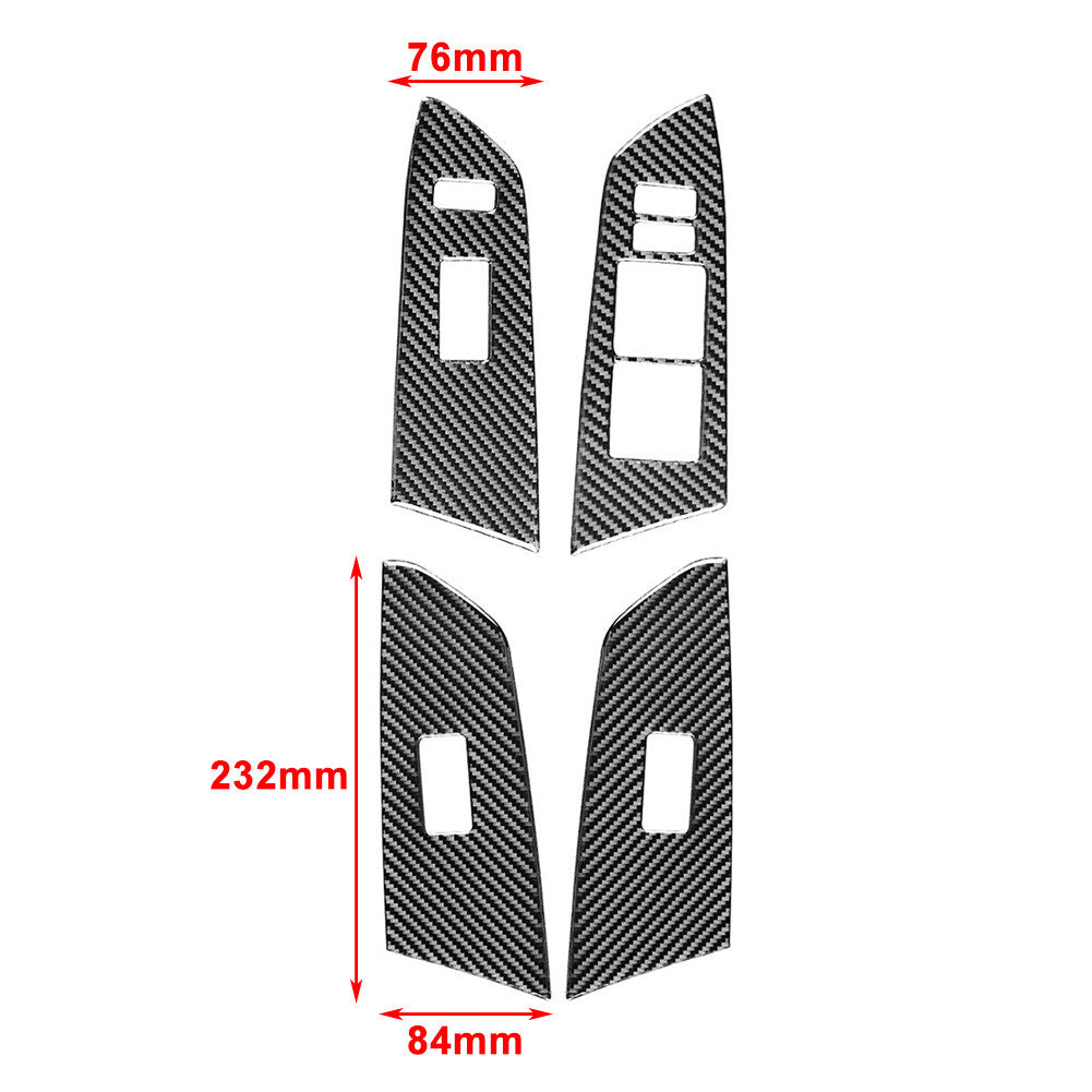RHD Carbon Fiber Interior Door Window Lift Switch Cover Trim for Toyota Tundra