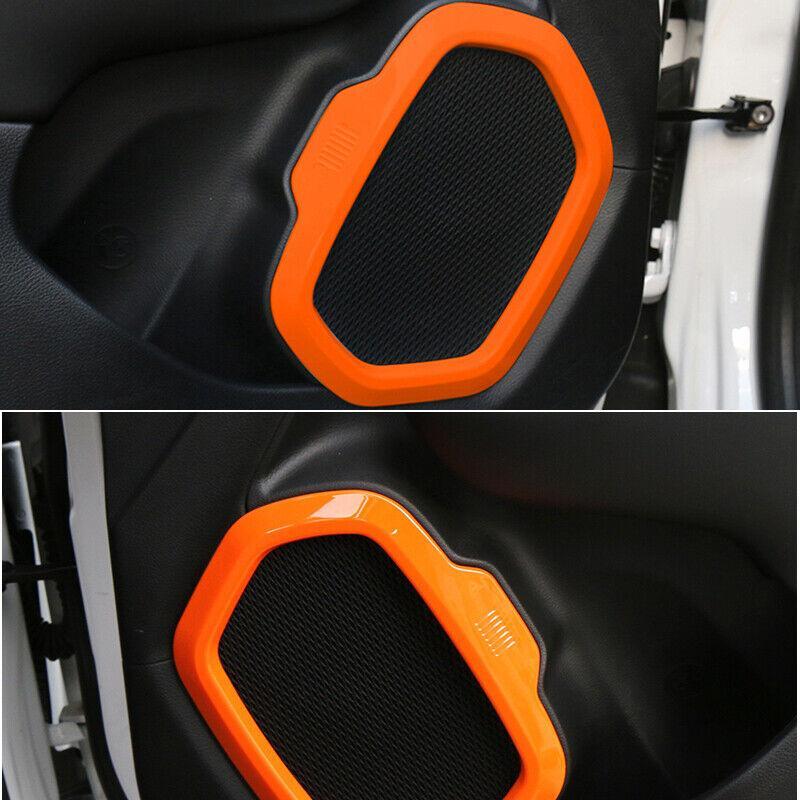 Inner Door Speaker Frame Cover Trim 4X for Jeep Renegade 2015-2020 ABS Orange