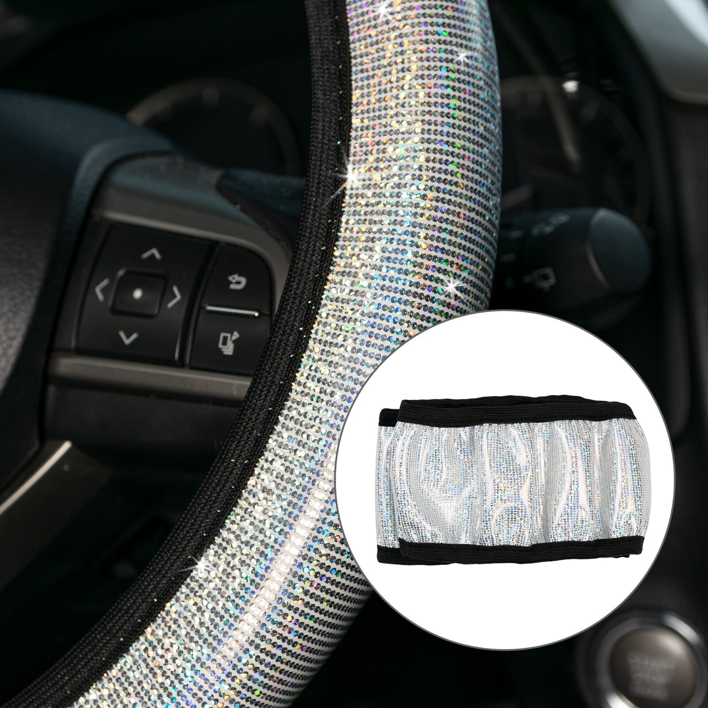 Car steering wheel cover steering wheel cover steering wheel cover rhinestone glitter steering wheel cover NEW