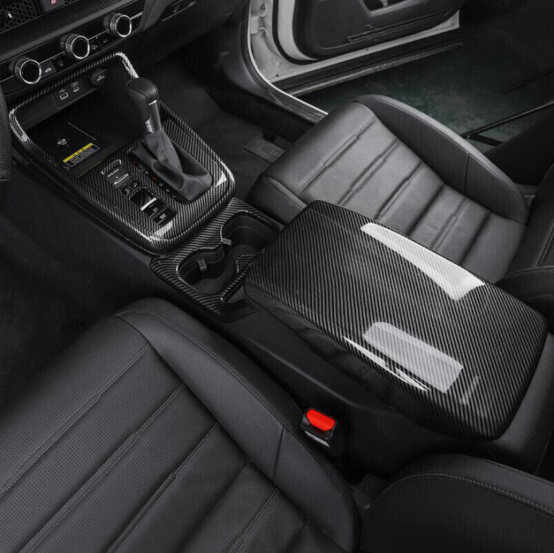 for Honda CR-V 2023-2024 Carbon fiber style Console armrest storage box Cover