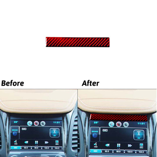 Red Navigation Top TrimCover Carbon Fiber Interior for Chevy Impala 2014-2020