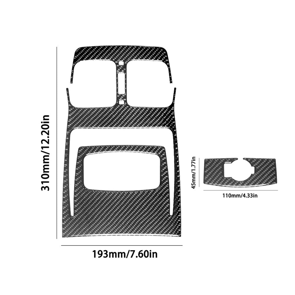 2Pcs Carbon Fiber Rear Center Console Cover Trim for Hyundai Azera 2006-2011