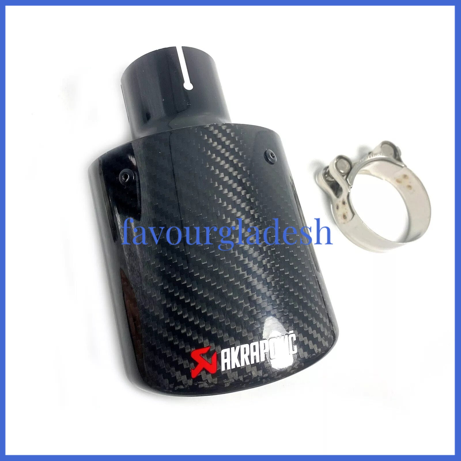 Oval Slanted Akrapovic Carbon Fiber Exhaust tip exhaust muffler pipe 63-115mm