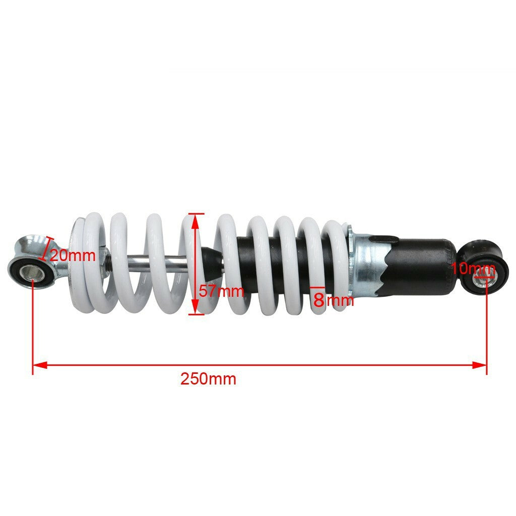 9.8-inch 250mm rear shock absorber suitable for 70cc, 110cc, and 125cc all-terrain vehicles, off-road vehicles, and go-karts.