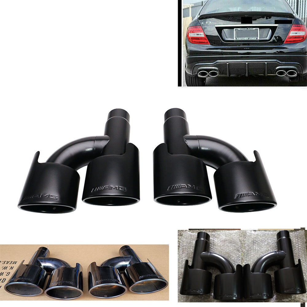 SS304 Exhaust Muffler End Tips AMG For C250 C300 for Mercedes-Benz W204 C-Class BLK