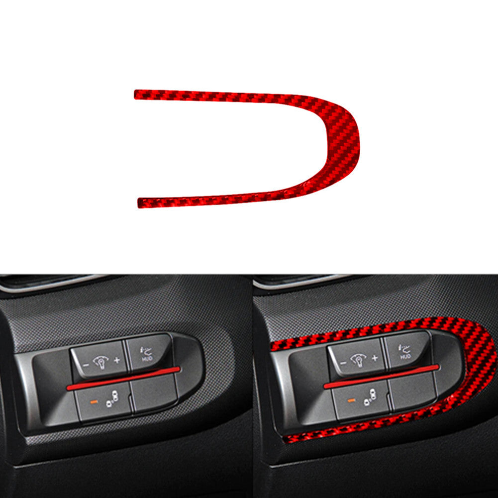 Red Carbon Fiber Dimming lights Button Frame Cover for Hyundai for Veloster JS 19-22