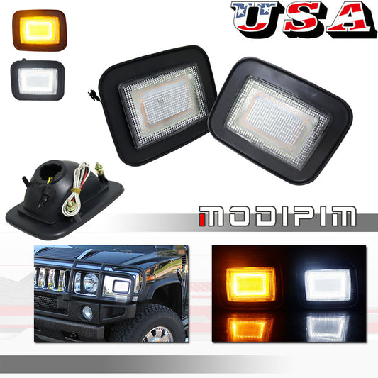 Transparent front bumper turn signal with amber LED lights, suitable for 03-09 for Hummer H2 15060530