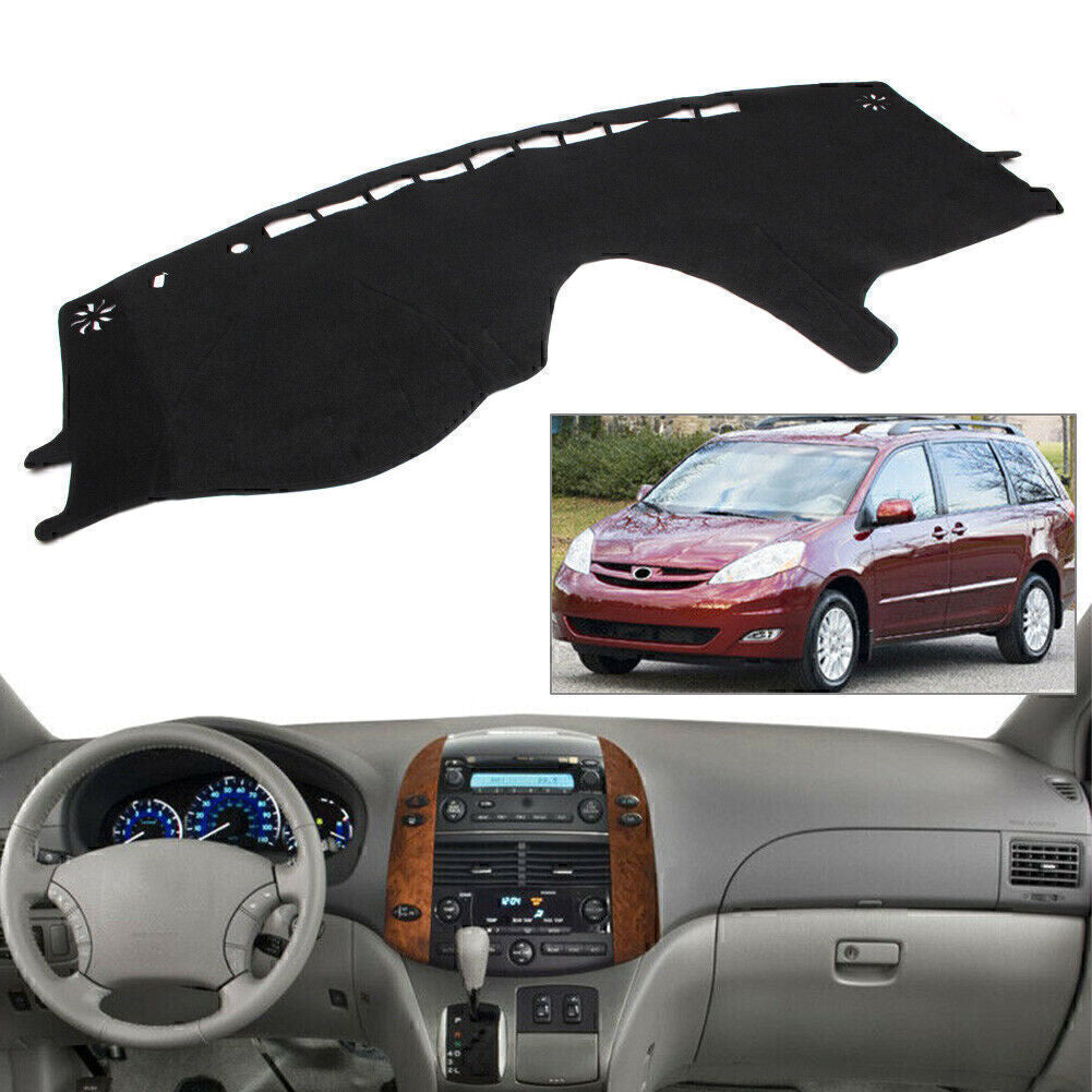 Black Dash Mat Dashboard Cover Dashmat for Toyota for Sienna 2th XL20 2004-10 LHD