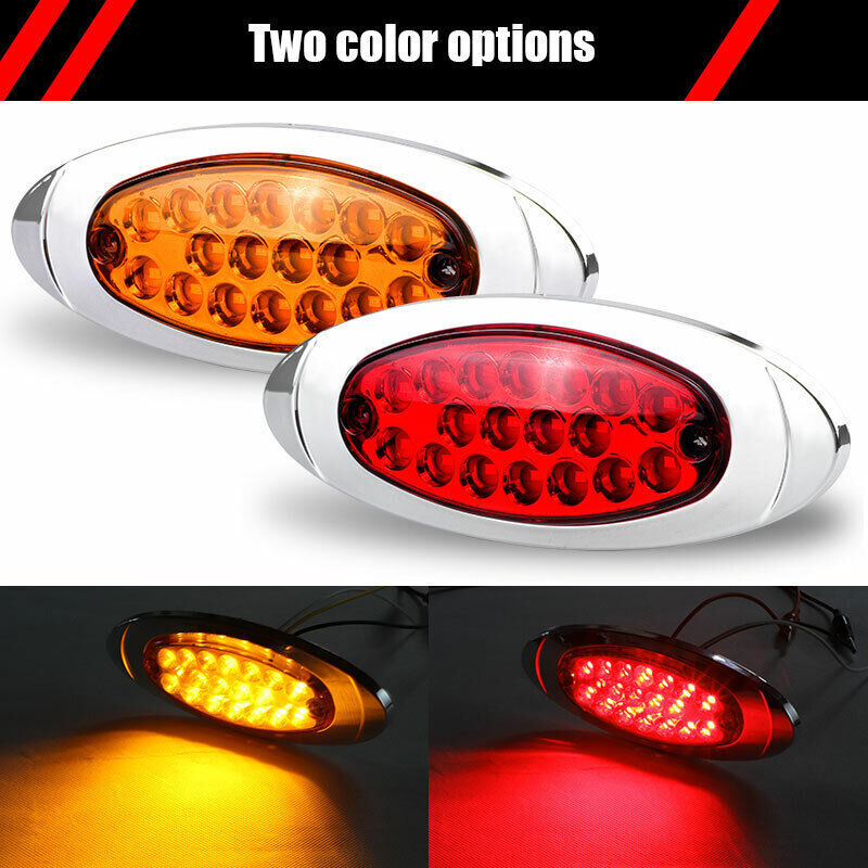 Amber Red LED Indicator Side Marker Rear Brake Light Truck Trailer RV Truck Truck