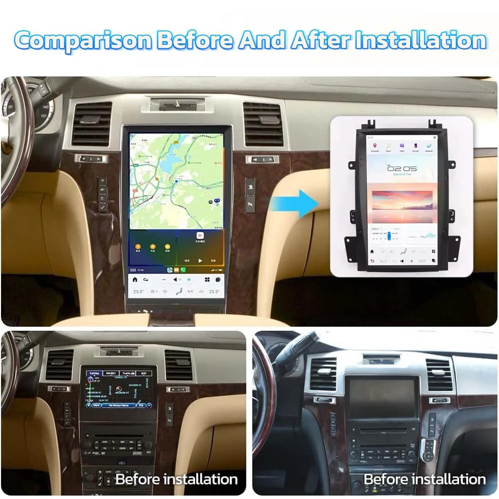 13.6 Android Navigation Car Gps Stereo for Tesla Style for Cadillac for Escalade 07~14